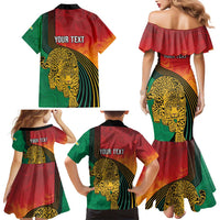 Guyana Cricket Amazon Warriors Personalized Family Matching Mermaid Dress and Hawaiian Shirt Fierce Jaguars - Wonder Print Shop