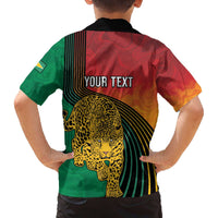Guyana Cricket Amazon Warriors Personalized Family Matching Off The Shoulder Long Sleeve Dress and Hawaiian Shirt Fierce Jaguars - Wonder Print Shop