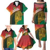 Guyana Cricket Amazon Warriors Personalized Family Matching Puletasi and Hawaiian Shirt Fierce Jaguars - Wonder Print Shop