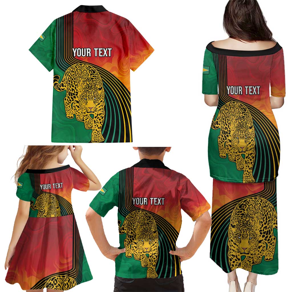 Guyana Cricket Amazon Warriors Personalized Family Matching Puletasi and Hawaiian Shirt Fierce Jaguars - Wonder Print Shop