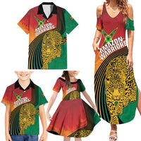 Guyana Cricket Amazon Warriors Personalized Family Matching Summer Maxi Dress and Hawaiian Shirt Fierce Jaguars - Wonder Print Shop