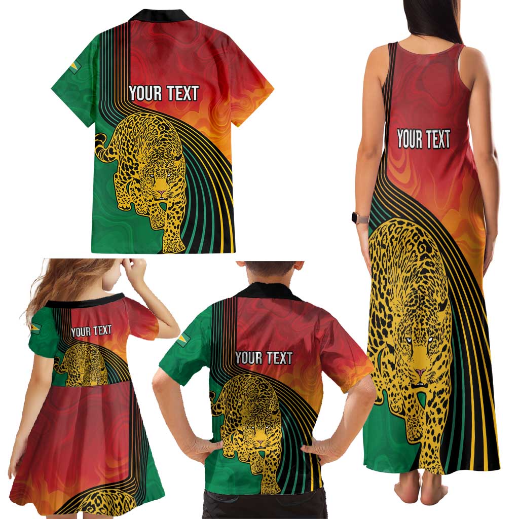 Guyana Cricket Amazon Warriors Personalized Family Matching Tank Maxi Dress and Hawaiian Shirt Fierce Jaguars - Wonder Print Shop
