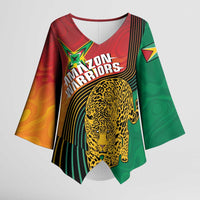 Guyana Cricket Amazon Warriors Personalized Kimono Sleeve Blouse Fierce Jaguars - Wonder Print Shop