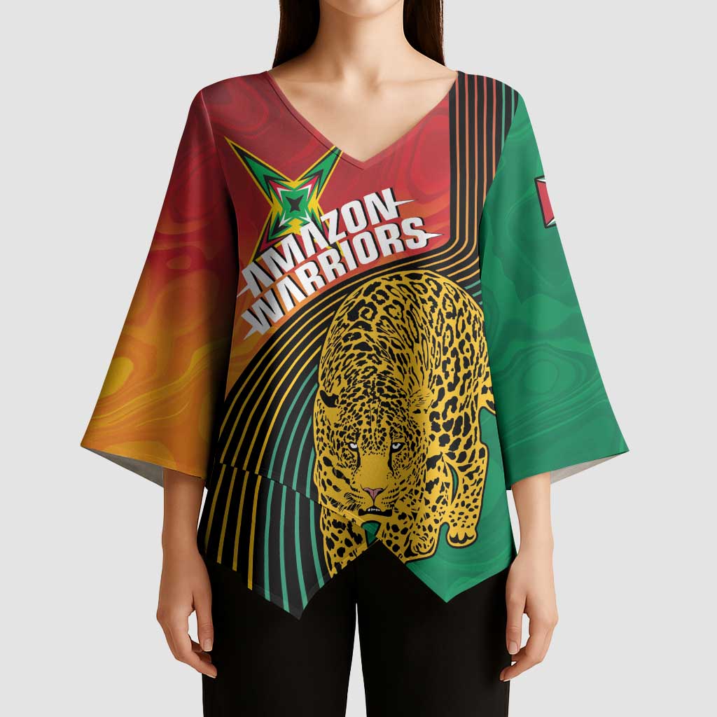 Guyana Cricket Amazon Warriors Personalized Kimono Sleeve Blouse Fierce Jaguars - Wonder Print Shop