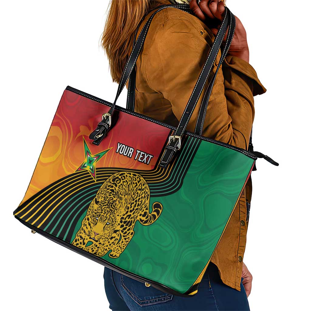 Guyana Cricket Amazon Warriors Personalized Leather Tote Bag Fierce Jaguars - Wonder Print Shop