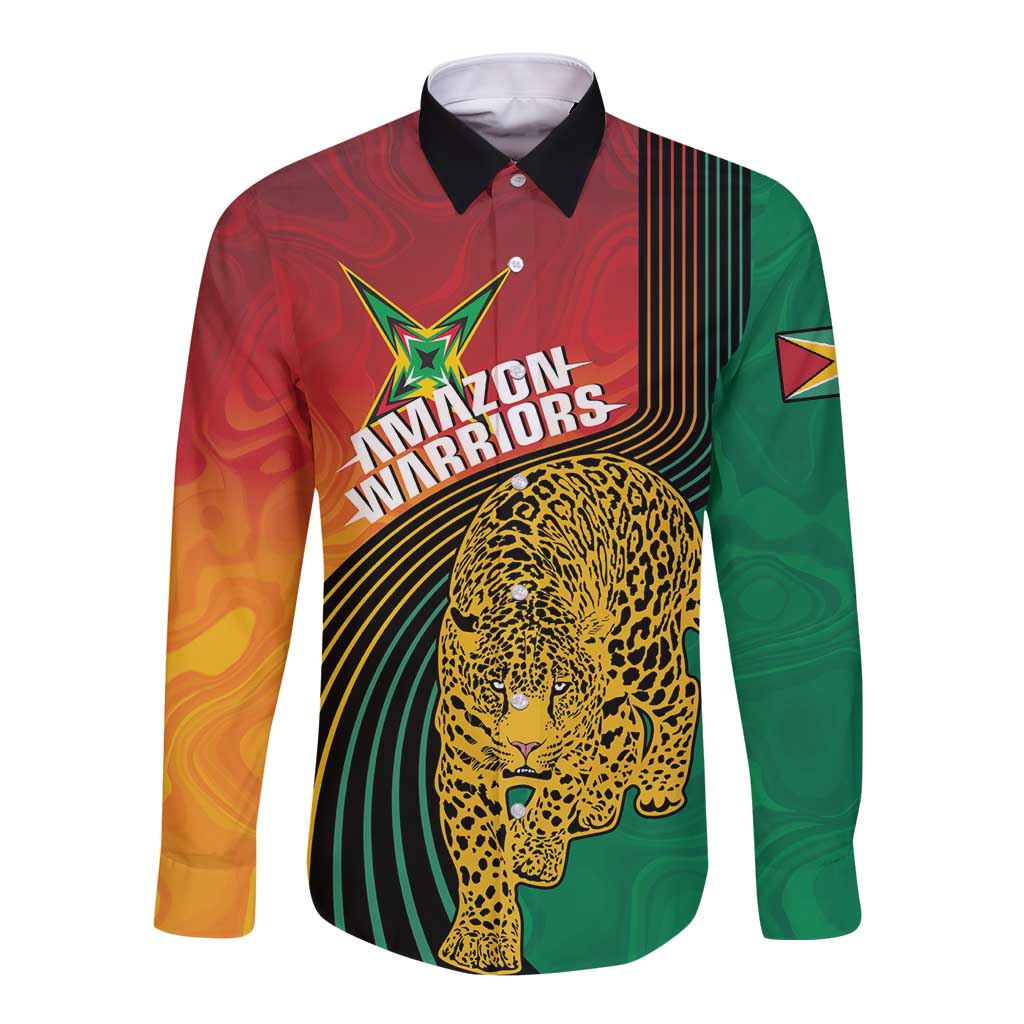 Guyana Cricket Amazon Warriors Personalized Long Sleeve Button Shirt Fierce Jaguars - Wonder Print Shop
