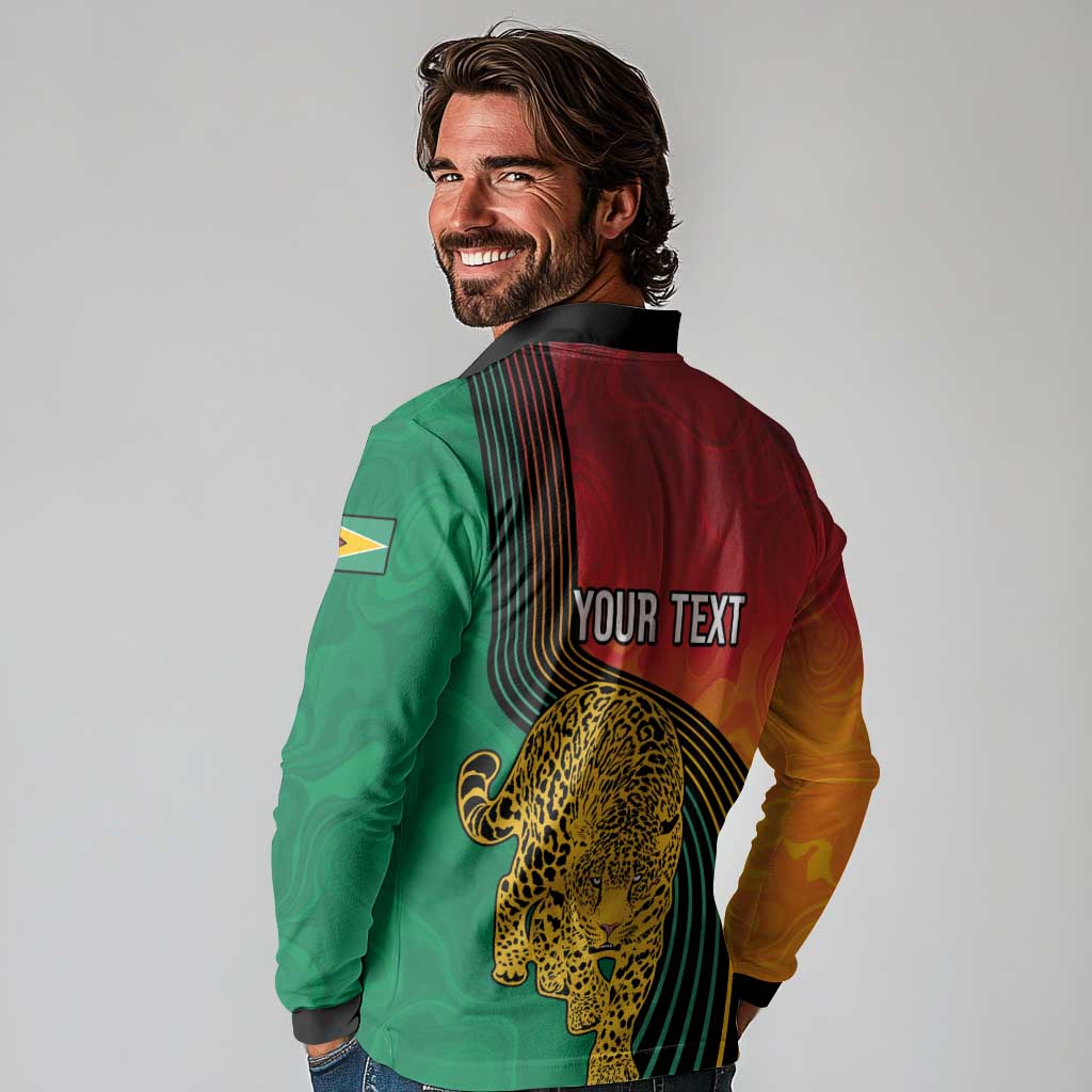 Guyana Cricket Amazon Warriors Personalized Long Sleeve Polo Shirt Fierce Jaguars - Wonder Print Shop