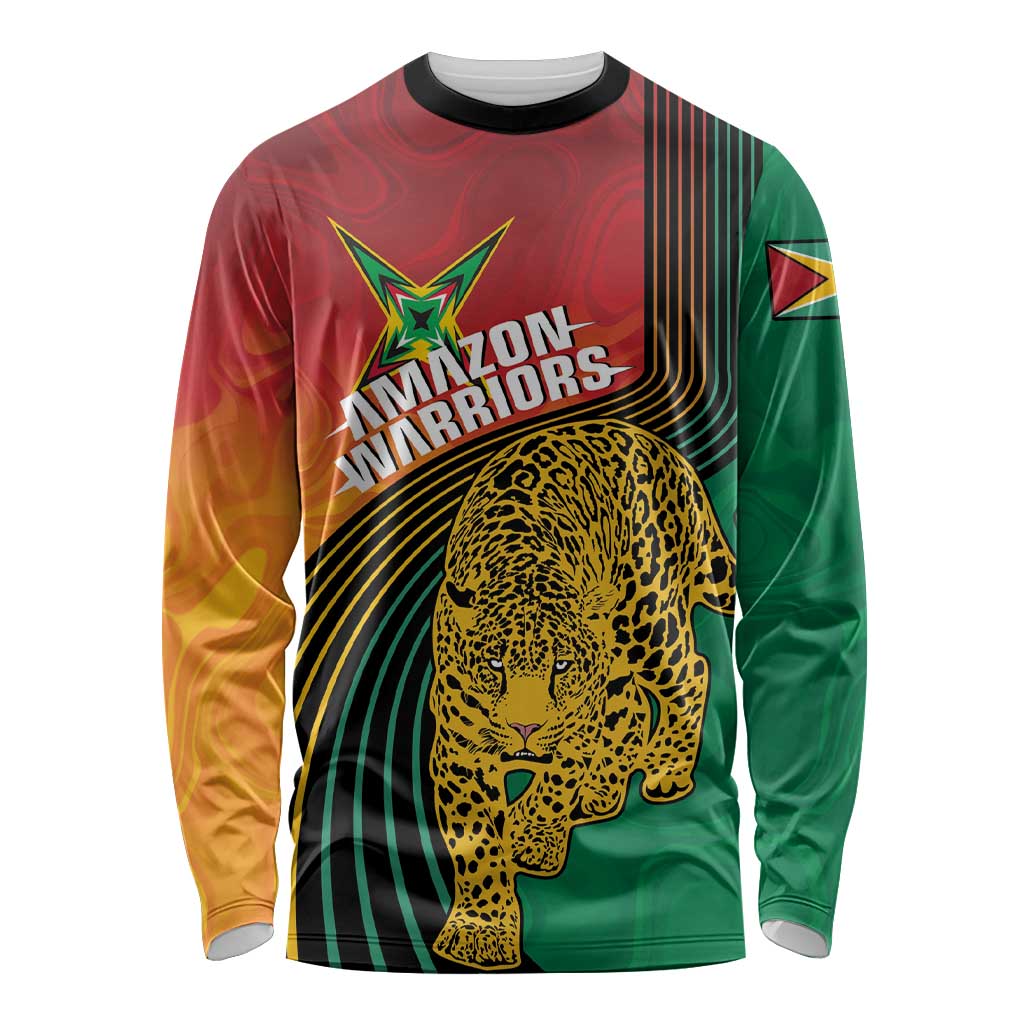 Guyana Cricket Amazon Warriors Personalized Long Sleeve Shirt Fierce Jaguars - Wonder Print Shop