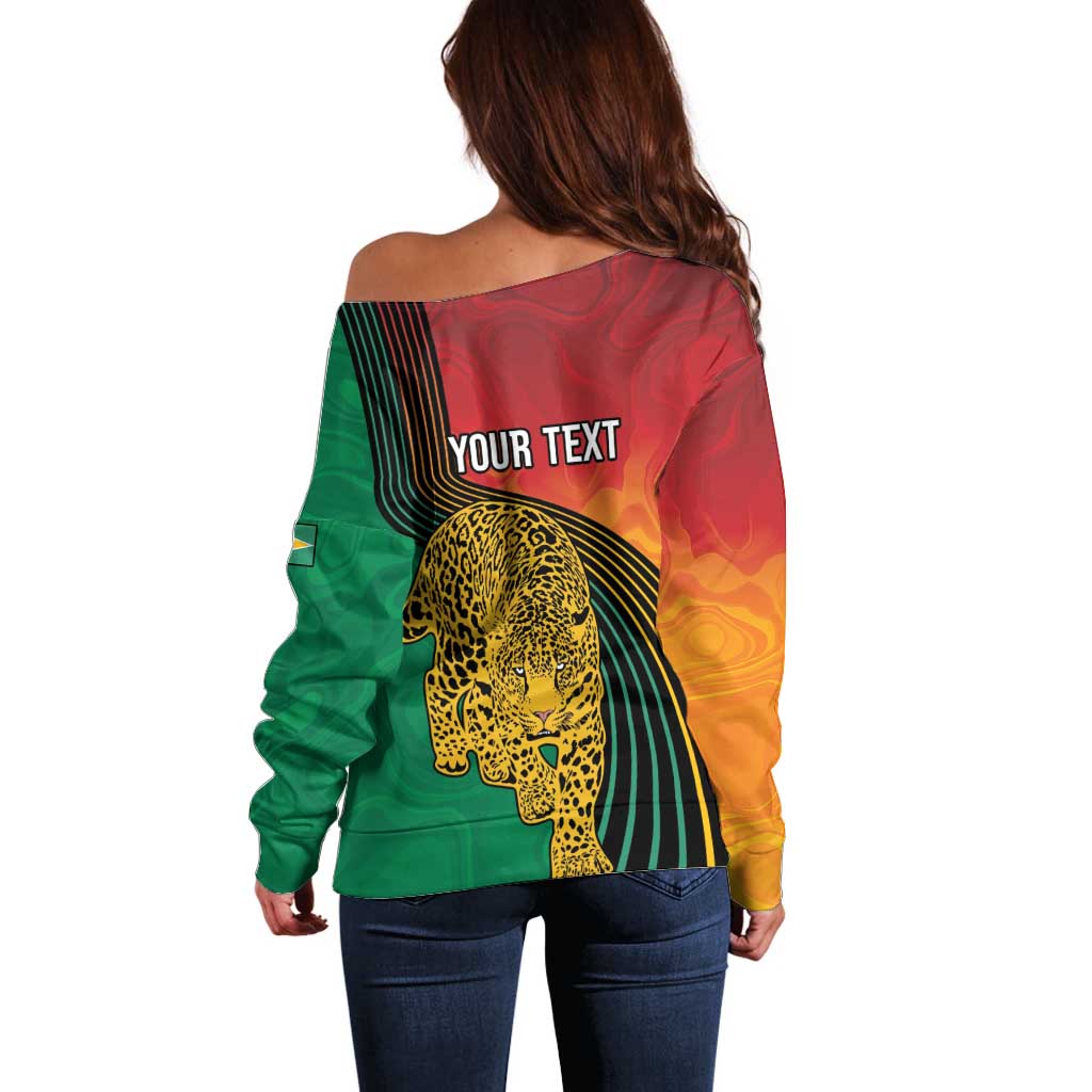 Guyana Cricket Amazon Warriors Personalized Off Shoulder Sweater Fierce Jaguars - Wonder Print Shop