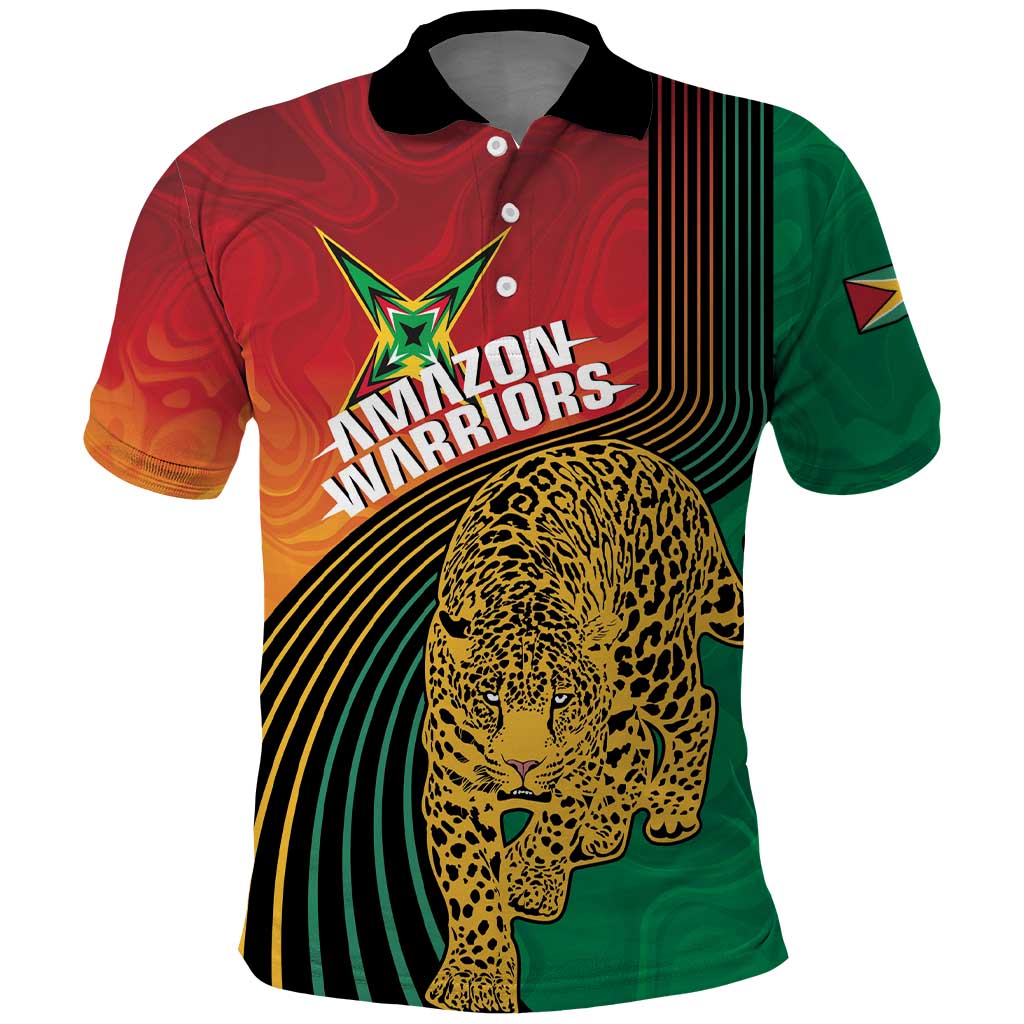 Guyana Cricket Amazon Warriors Personalized Polo Shirt Fierce Jaguars - Wonder Print Shop