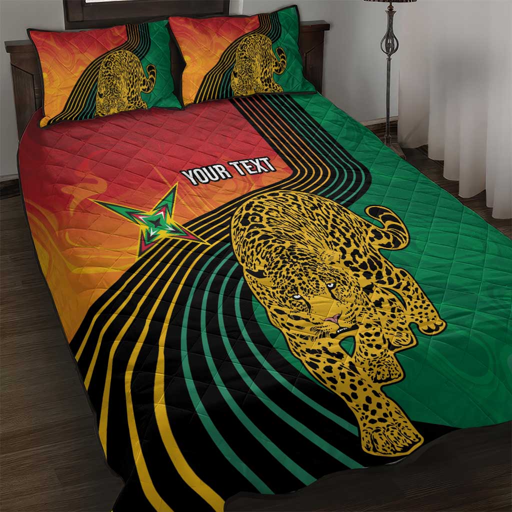 Guyana Cricket Amazon Warriors Personalized Quilt Bed Set Fierce Jaguars - Wonder Print Shop