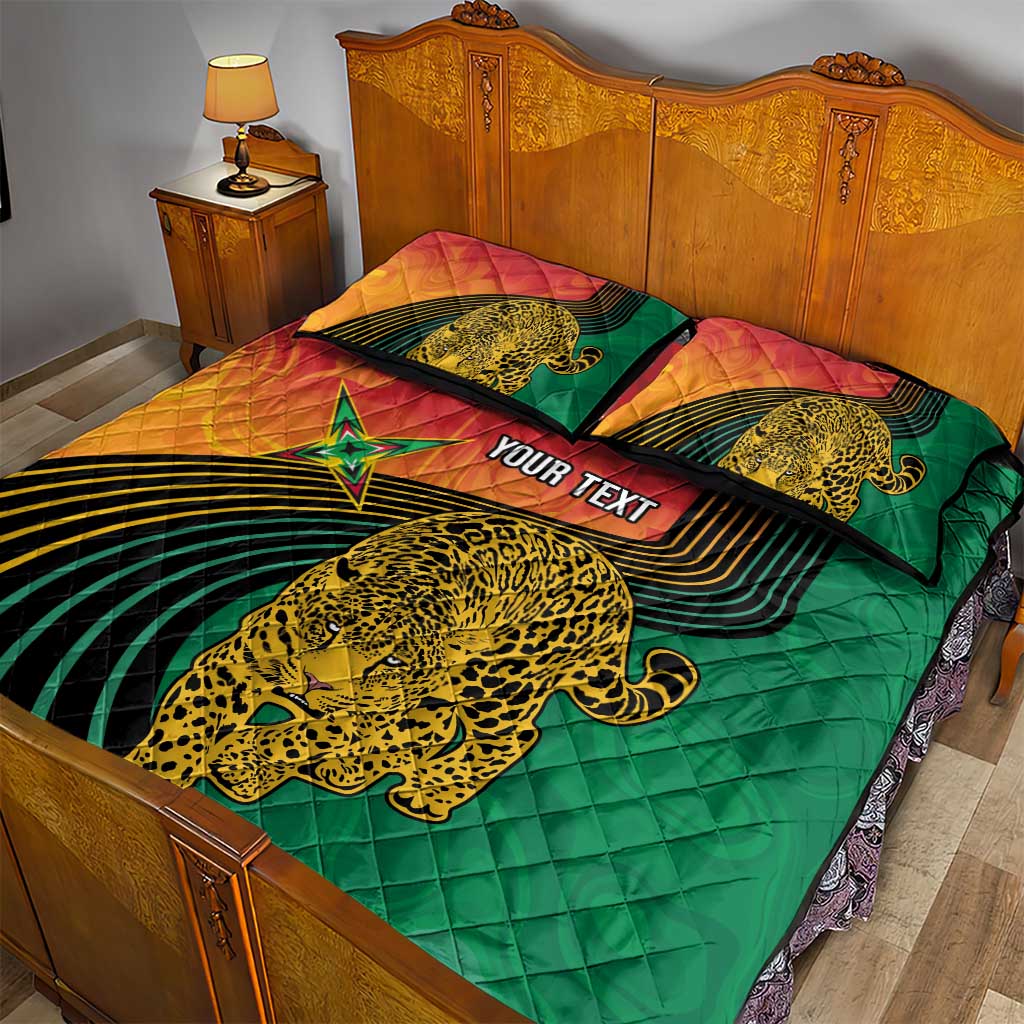 Guyana Cricket Amazon Warriors Personalized Quilt Bed Set Fierce Jaguars - Wonder Print Shop