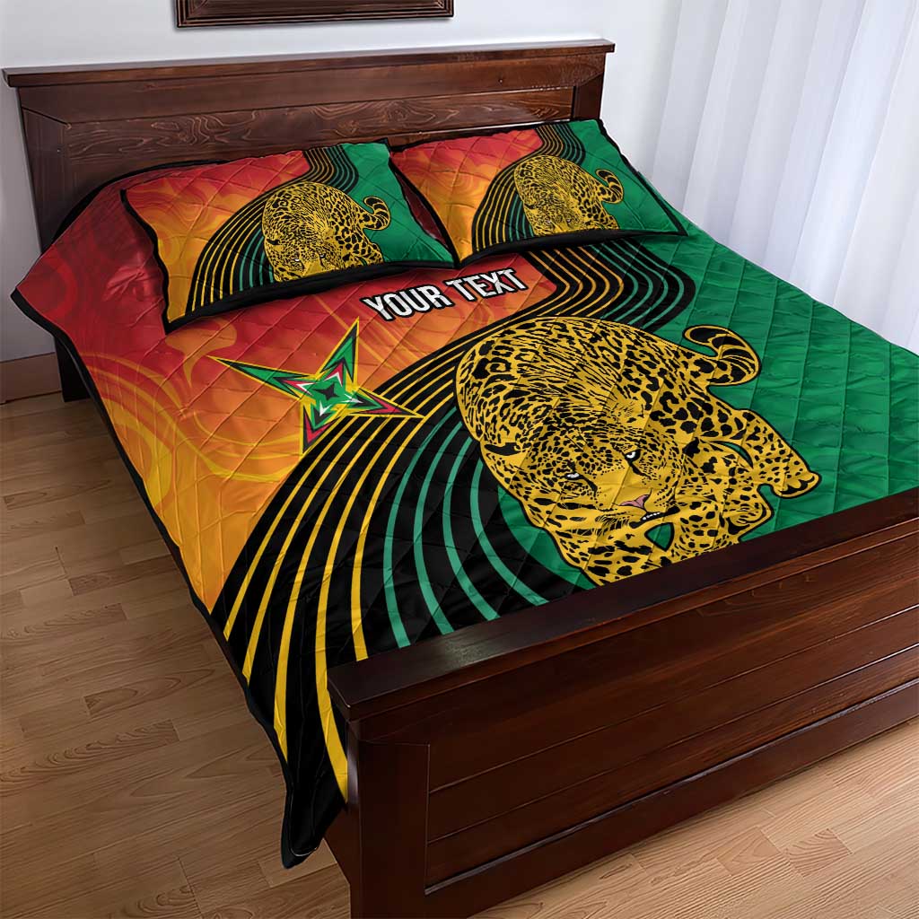 Guyana Cricket Amazon Warriors Personalized Quilt Bed Set Fierce Jaguars - Wonder Print Shop