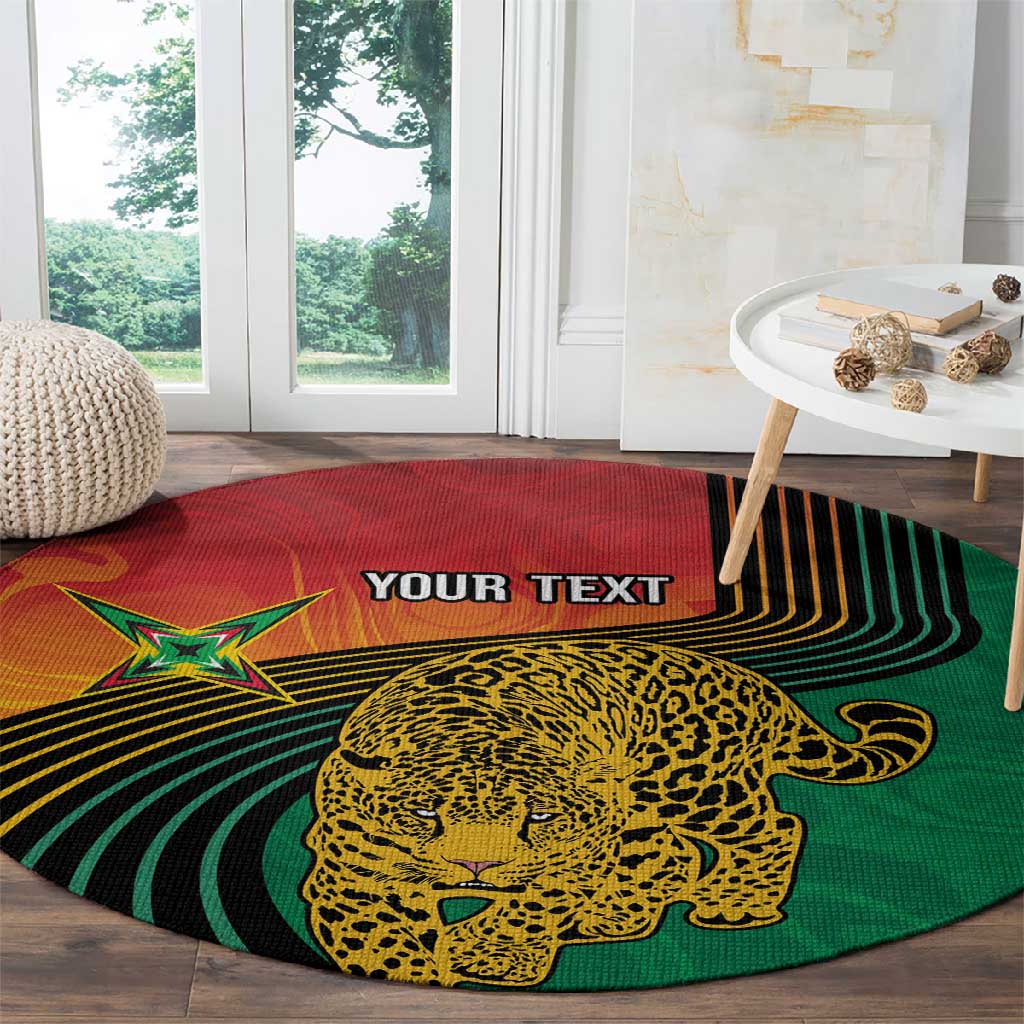 Guyana Cricket Amazon Warriors Personalized Round Carpet Fierce Jaguars - Wonder Print Shop