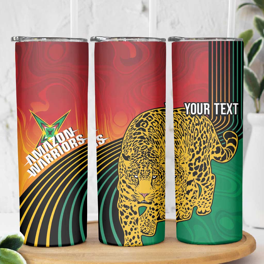 Guyana Cricket Amazon Warriors Personalized Skinny Tumbler Fierce Jaguars - Wonder Print Shop