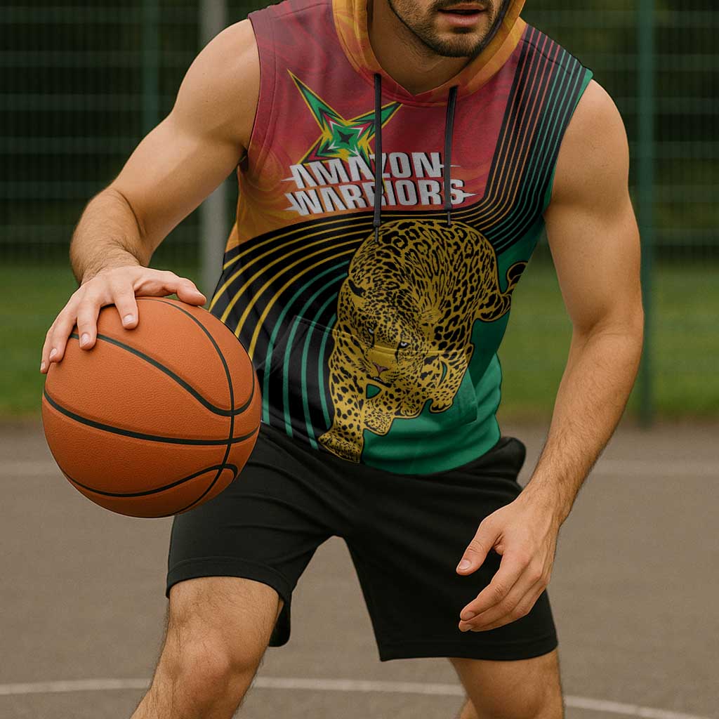 Guyana Cricket Amazon Warriors Personalized Sleeveless Hoodie Fierce Jaguars - Wonder Print Shop