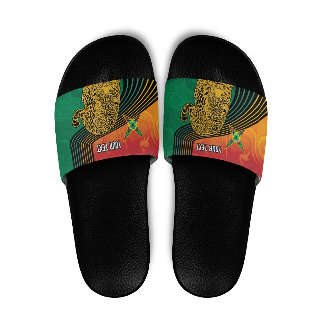 Guyana Cricket Amazon Warriors Personalized Slide Sandals Fierce Jaguars - Wonder Print Shop