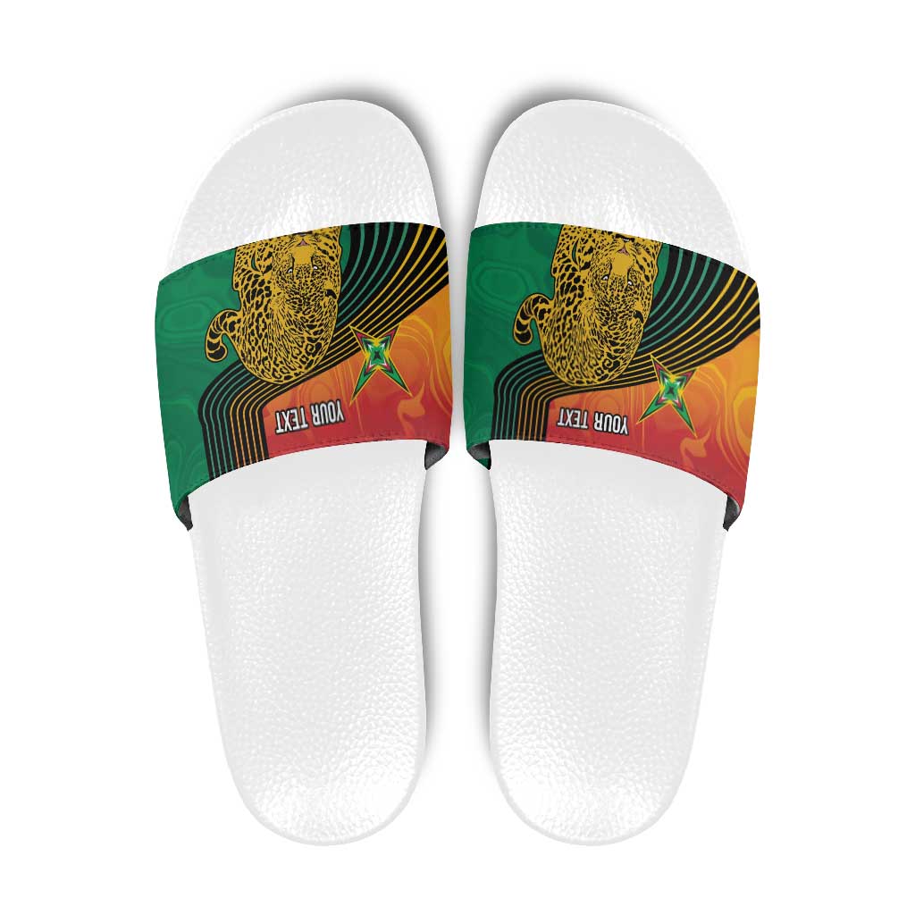 Guyana Cricket Amazon Warriors Personalized Slide Sandals Fierce Jaguars - Wonder Print Shop