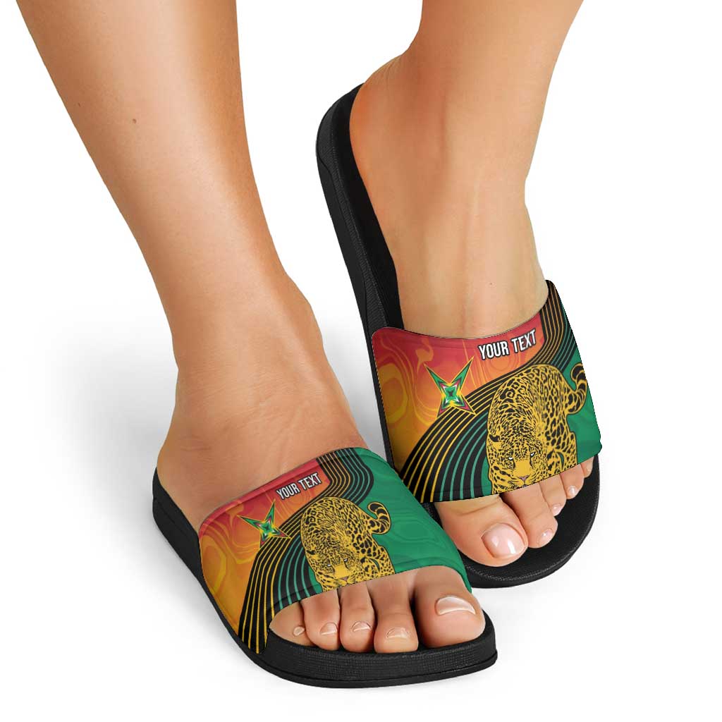 Guyana Cricket Amazon Warriors Personalized Slide Sandals Fierce Jaguars - Wonder Print Shop