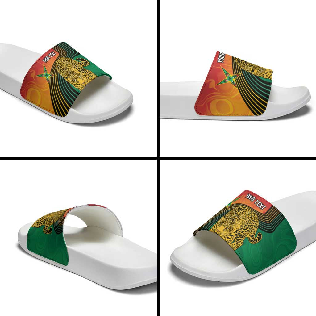 Guyana Cricket Amazon Warriors Personalized Slide Sandals Fierce Jaguars - Wonder Print Shop