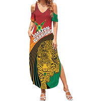 Guyana Cricket Amazon Warriors Personalized Summer Maxi Dress Fierce Jaguars - Wonder Print Shop