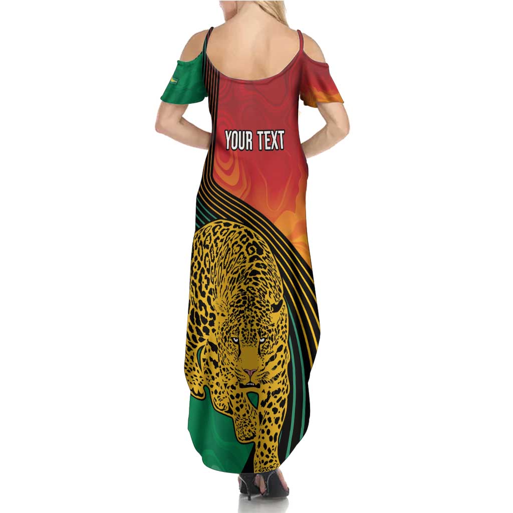 Guyana Cricket Amazon Warriors Personalized Summer Maxi Dress Fierce Jaguars - Wonder Print Shop