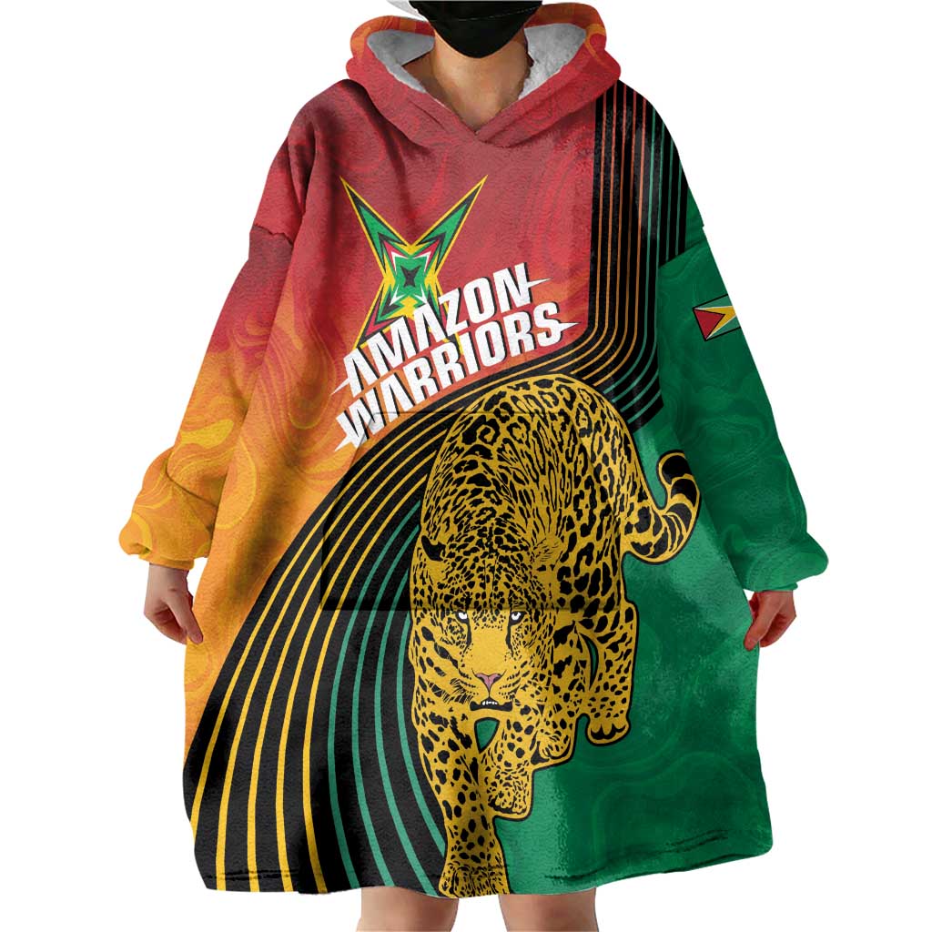 Guyana Cricket Amazon Warriors Personalized Wearable Blanket Hoodie Fierce Jaguars - Wonder Print Shop
