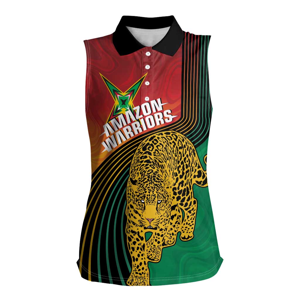 Guyana Cricket Amazon Warriors Personalized Women Sleeveless Polo Shirt Fierce Jaguars - Wonder Print Shop