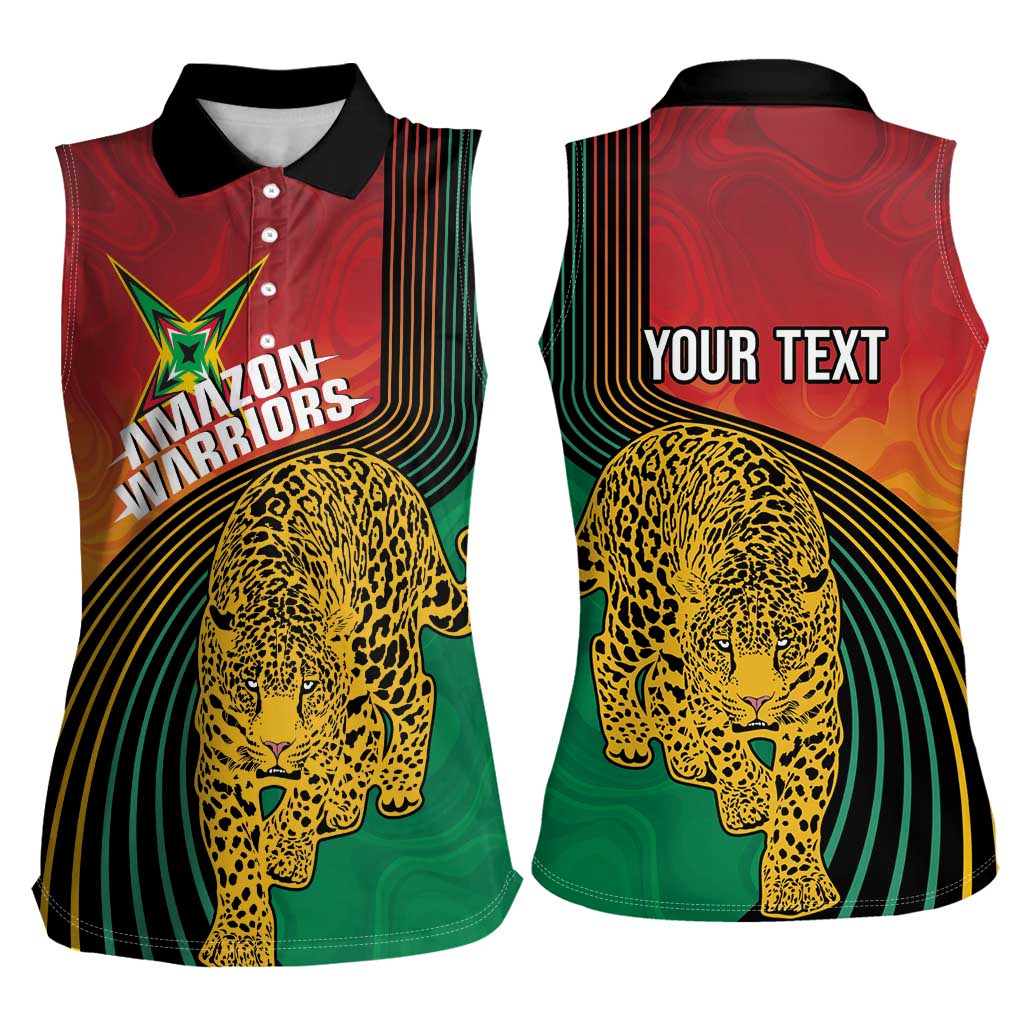 Guyana Cricket Amazon Warriors Personalized Women Sleeveless Polo Shirt Fierce Jaguars - Wonder Print Shop