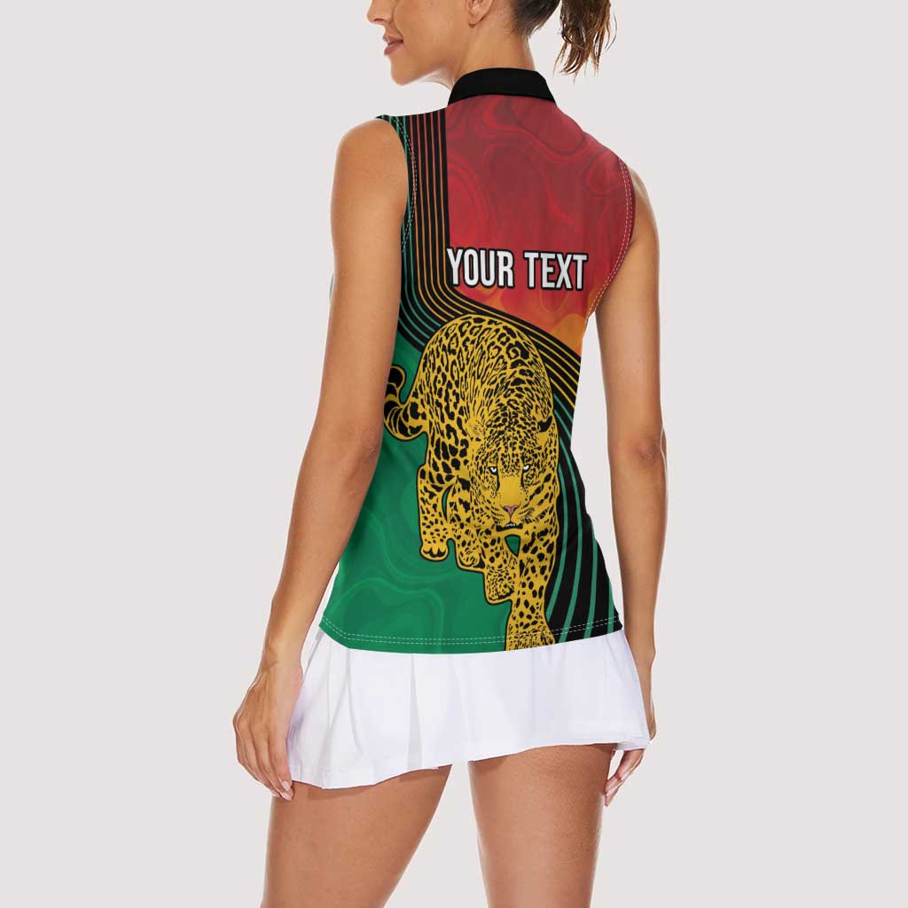 Guyana Cricket Amazon Warriors Personalized Women Sleeveless Polo Shirt Fierce Jaguars - Wonder Print Shop