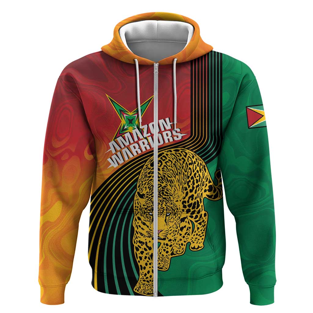 Guyana Cricket Amazon Warriors Personalized Zip Hoodie Fierce Jaguars - Wonder Print Shop