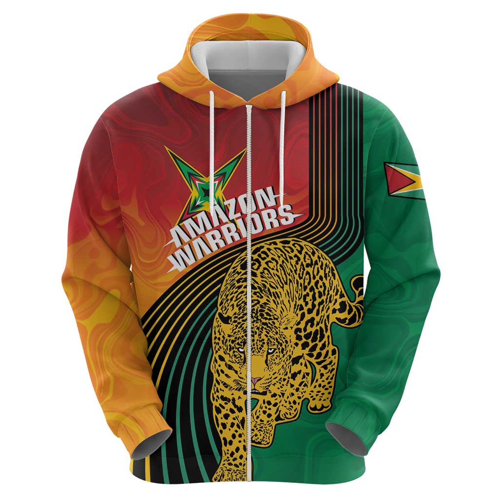 Guyana Cricket Amazon Warriors Personalized Zip Hoodie Fierce Jaguars - Wonder Print Shop