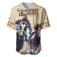 Kentucky Horse Racing 151st Personalized Baseball Jersey Derby Watercolor Style - Cream LT7