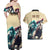 Kentucky Horse Racing 151st Personalized Couples Matching Off Shoulder Maxi Dress and Hawaiian Shirt Derby Watercolor Style - Cream LT7