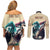 Kentucky Horse Racing 151st Personalized Couples Matching Off Shoulder Short Dress and Long Sleeve Button Shirt Derby Watercolor Style - Cream LT7