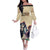 Kentucky Horse Racing 151st Personalized Family Matching Off Shoulder Long Sleeve Dress and Hawaiian Shirt Derby Watercolor Style - Cream LT7