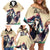 Kentucky Horse Racing 151st Personalized Family Matching Off Shoulder Short Dress and Hawaiian Shirt Derby Watercolor Style - Cream LT7