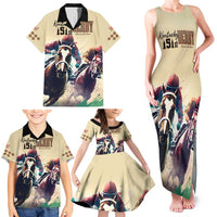 Kentucky Horse Racing 151st Personalized Family Matching Tank Maxi Dress and Hawaiian Shirt Derby Watercolor Style - Cream LT7