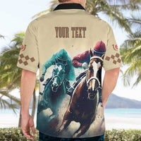 Kentucky Horse Racing 151st Personalized Hawaiian Shirt Derby Watercolor Style - Cream LT7