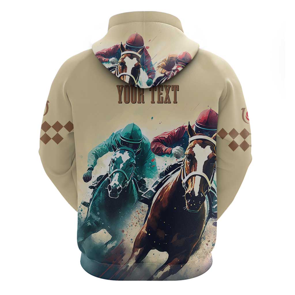 Kentucky Horse Racing 151st Personalized Hoodie Derby Watercolor Style - Cream LT7
