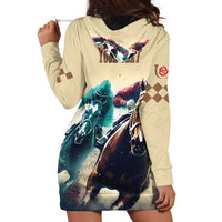 Kentucky Horse Racing 151st Personalized Hoodie Dress Derby Watercolor Style - Cream LT7