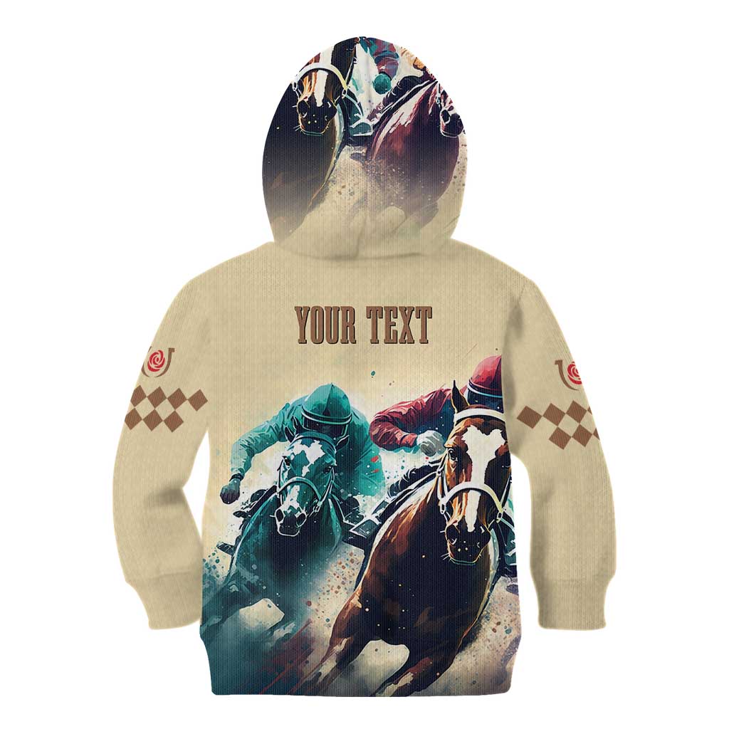 Kentucky Horse Racing 151st Personalized Kid Hoodie Derby Watercolor Style - Cream LT7