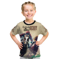 Kentucky Horse Racing 151st Personalized Kid T Shirt Derby Watercolor Style - Cream LT7
