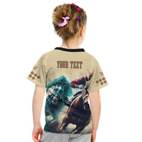 Kentucky Horse Racing 151st Personalized Kid T Shirt Derby Watercolor Style - Cream LT7