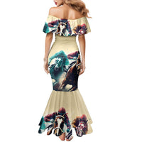 Kentucky Horse Racing 151st Personalized Mermaid Dress Derby Watercolor Style - Cream LT7