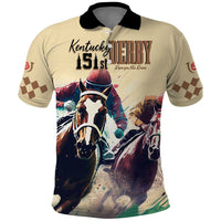 Kentucky Horse Racing 151st Personalized Polo Shirt Derby Watercolor Style - Cream LT7