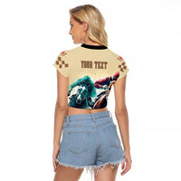 Kentucky Horse Racing 151st Personalized Raglan Cropped T Shirt Derby Watercolor Style - Cream LT7