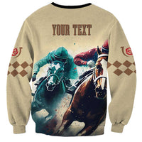 Kentucky Horse Racing 151st Personalized Sweatshirt Derby Watercolor Style - Cream LT7