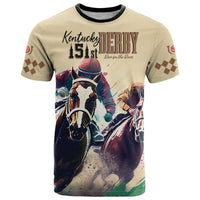 Kentucky Horse Racing 151st Personalized T Shirt Derby Watercolor Style - Cream LT7