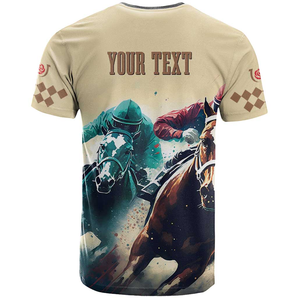 Kentucky Horse Racing 151st Personalized T Shirt Derby Watercolor Style - Cream LT7